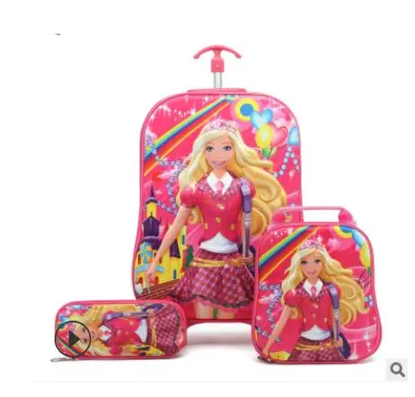 3D Детский Школьный рюкзак на колесиках, дорожная сумка на колесиках, детский Дорожный чемодан, школьный рюкзак, Детские Сумки на колесиках - Цвет: refer to photo