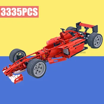 

New RED Racing Formula City Sport Car Fit Technic Model Building Kit Block Bricks Toys Car 3335 DIY Kid Gift birthday