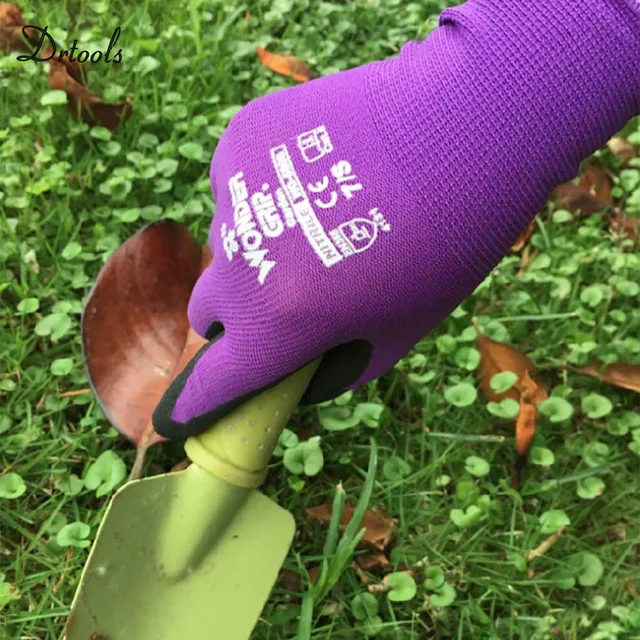PURPLE Рабочие перчатки для женщин и мужчин, дышащие нейлоновые перчатки для садоводства, рыбалки, восстановительных работ - Цвет: PURPLE