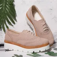 Женская кожаная платформа для ходьбы с низким верхом спортивная обувь сезонные кроссовки на шнуровке модные кроссовки на толстой подошве
