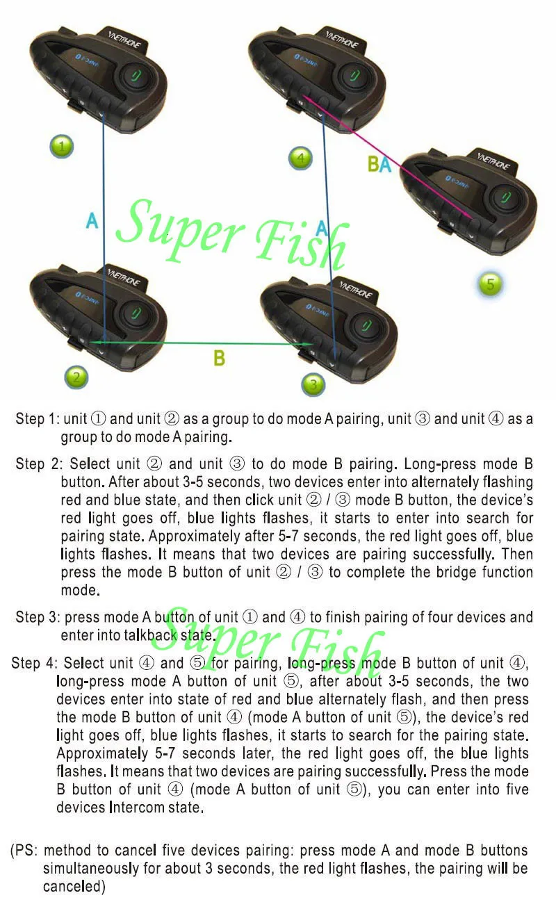 BT Intercom Motorcycle Helmet Interphone  9