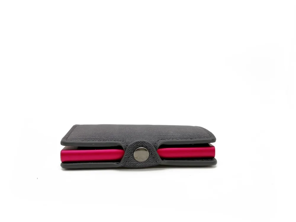 Casekey алюминиевый кошелек с задним карманом ID держатель RFID блокировка мини магический бумажник для кредитных карт автоматический всплывающий кошелек для кредитных карт