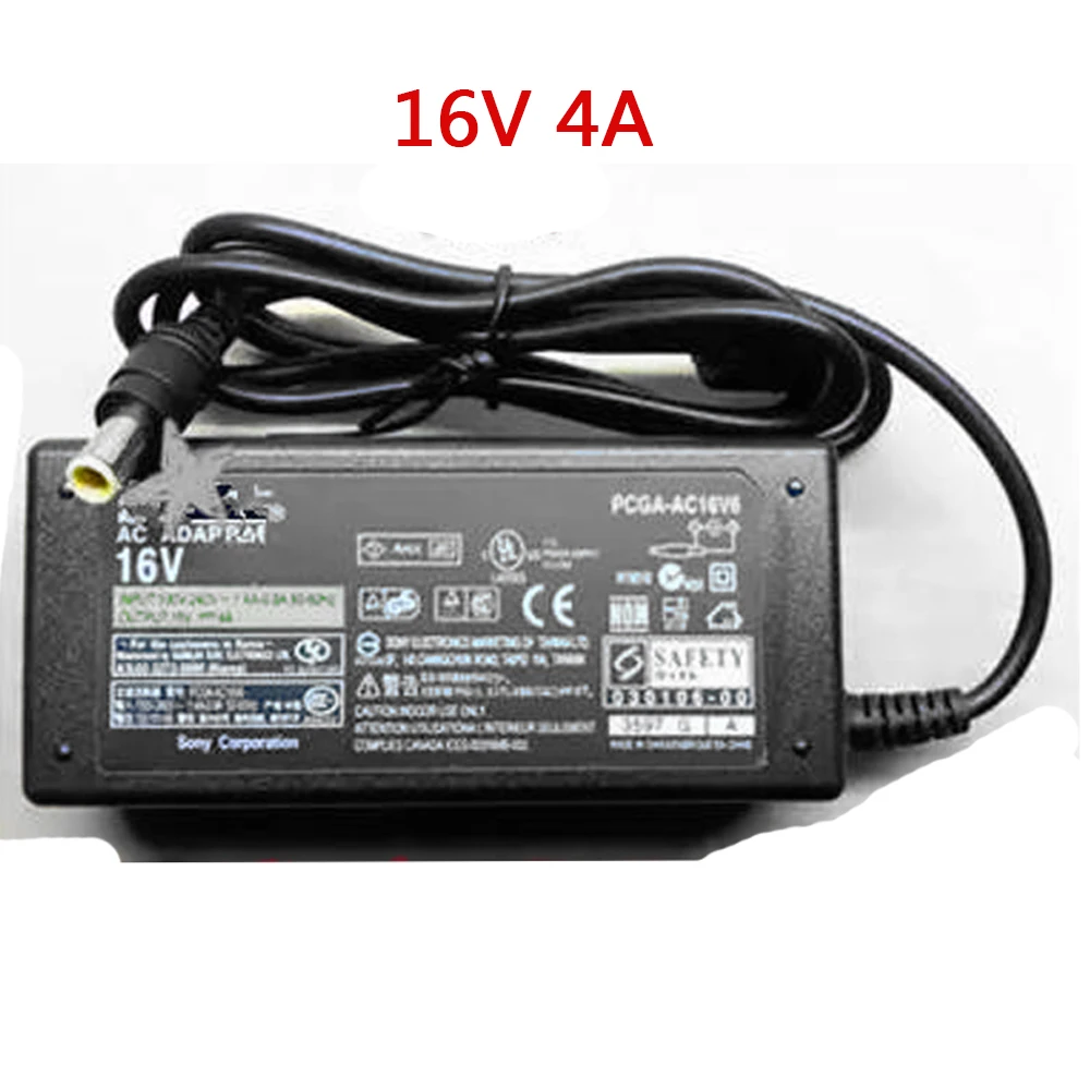 16V 4A 65W AC блок питания для sony VAIO PCG-505 VAIO SR PCG-C серии ноутбуков