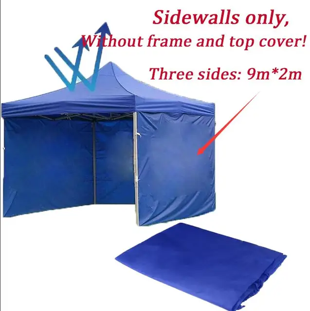 1Pcs Outdoor Gazebo Oxford Cloth Side Panel Folding Replacement Sidewall Tent for Garden BBQ Party No Frame Tent Accessories Blue sidewall 9mx2m