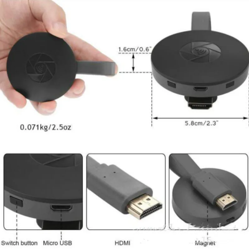 Самый, HDMI беспроводной дисплей приемник 2,4/5G WiFi 4K 1080P Мобильный экран литой зеркальный адаптер ключ толкатель дисплея