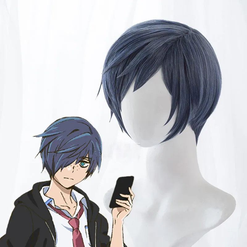 Sarazanmai Toi Kuji Косплей парики светло-фиолетовый смешанные синие короткие волосы Kuji Toi парик костюмы на Хэллоуин+ Бесплатный парик Кепка