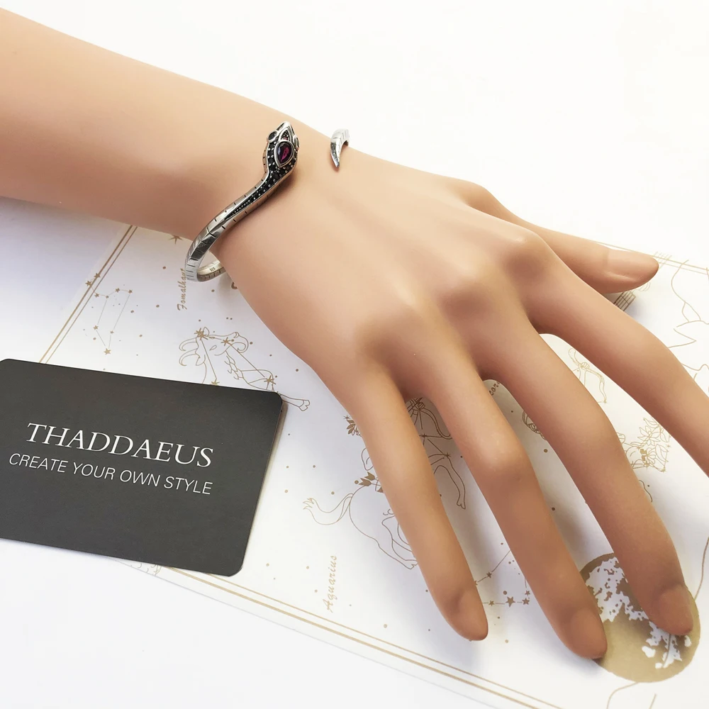 Bangles Snake Europe Style Fine Jewelry For Women,2021 Spring Brand New Bohemia Seduction Gift In Blackened 925 Sterling Silver - Image 3