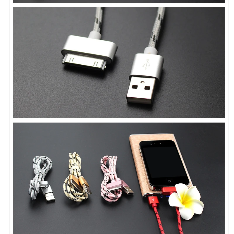 30 Pin USB кабель 2.4A Быстрая зарядка зарядное устройство адаптер синхронизации данных код для iPhone 4 4S 3g S 3g iPad 1 2 3 iPod Nano itouch