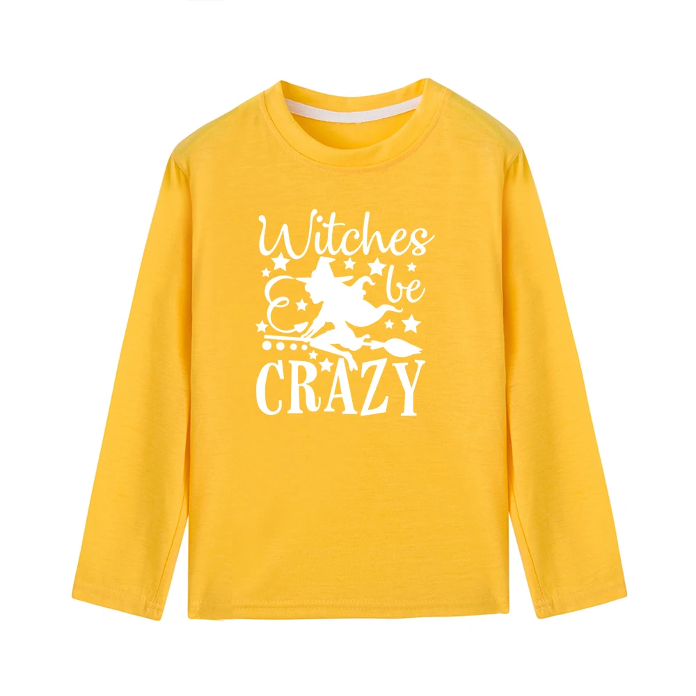 Wiches Crazy/Лидер продаж, футболка детская футболка с длинными рукавами на Хэллоуин топы для мальчиков и девочек, коллекция года, стиль, модные крутые вечерние футболки - Цвет: 43N7-KLTYE-
