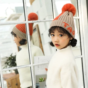 

Design Hats Knitted Hemming Caps est Winter born Cute Warm Kids Girls Boys Baby Plush Ball