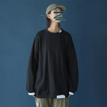 

2019 Autumn New Korean Version Of The Spot Simple Design Wild Bottom Casual Round Neck Men's Street Loose Pullover