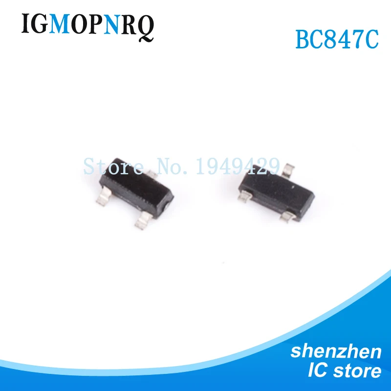 100 шт BC847C SOT23 BC847 SMD SOT 23 1G биполярный распределительный транзистор (BJT) NPN GP AMP
