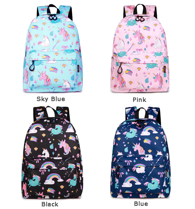 WINNER School Backpack Cartoon Rainbow Unicorn Design Water Repellent Backpack For Teenager Girls School Bags Mochila (5)