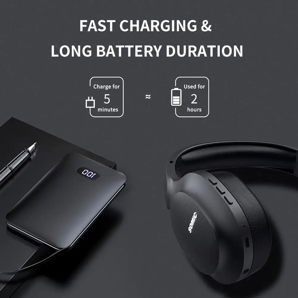 SOMiC Bluetooth Headphones Wireless 72H Playtime