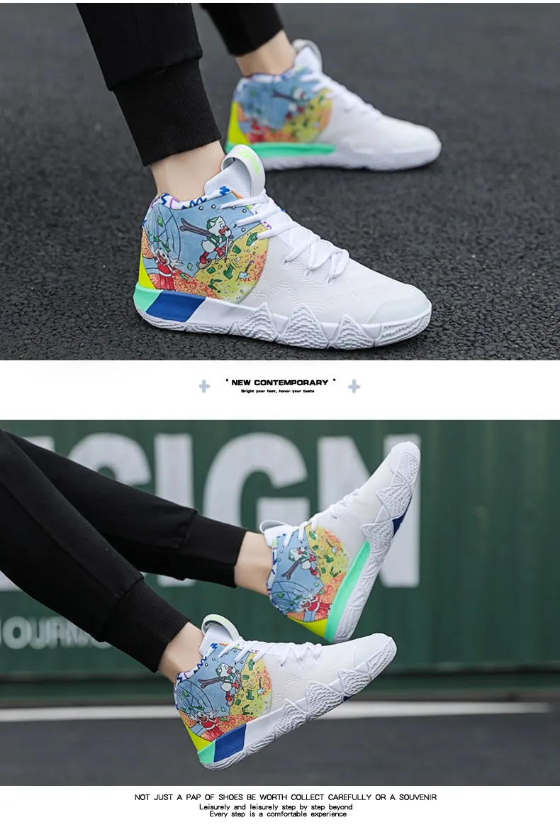 Kyrie 4/летние баскетбольные кроссовки; 9 ботинок Uptempo; Мужская обувь в стиле ретро; 11; вязаные кроссовки для мальчиков; zapatillas hombre
