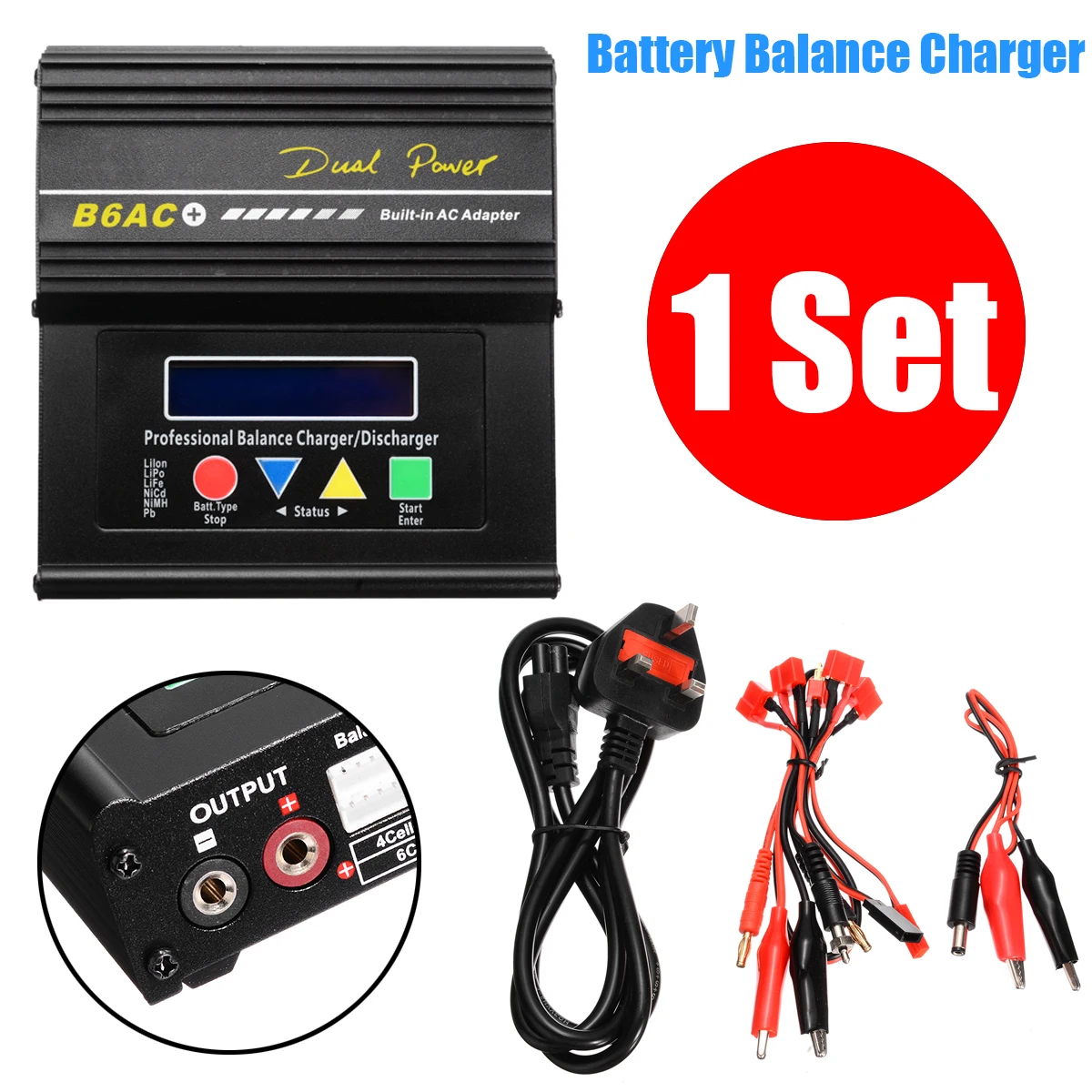 

Dual Power Battery Balance Charger High Power Li-Po NiMh Battery Balance Charger for iMAX B6AC+ UK Plug Power Supply Wire