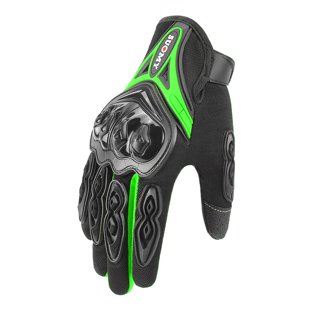 SU-10 Green Мотоциклетные Перчатки Guantes, мотоциклетные перчатки для верховой езды, перчатки для заездов, дышащие мотоциклетные перчатки на полный палец,, водонепроницаемые, ветрозащитные, зимние - Цвет: SU-10 Green