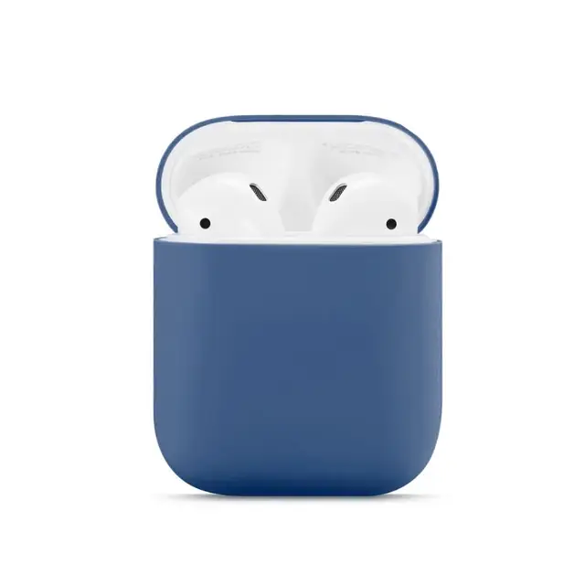 For Airpods 1/2 Soft Silicone Earphone Cover Air Pods Case Earpods Accessories Headset Protective Sleeve Apple Airpods 2 Case blue