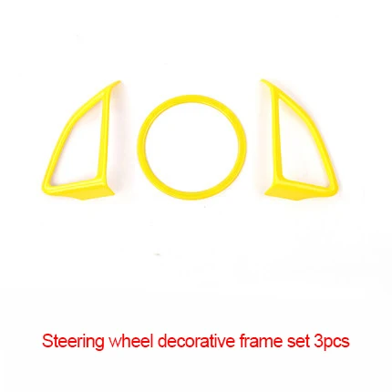 Steering wheel trim Для Chevrolet Camaro Bumblebee- хром желтый цвет руль декоративная рамка набор 3 шт - Цвет: Steering wheel trim