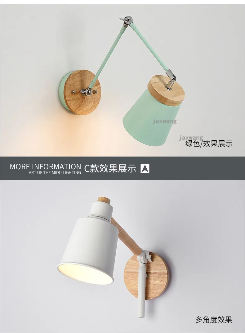 Modern LED Creative Wall Lamp Adjust Long Arm Wall Light Sconces Nordic Iron Wall Lamps Beside Bedroom Light Fixtures