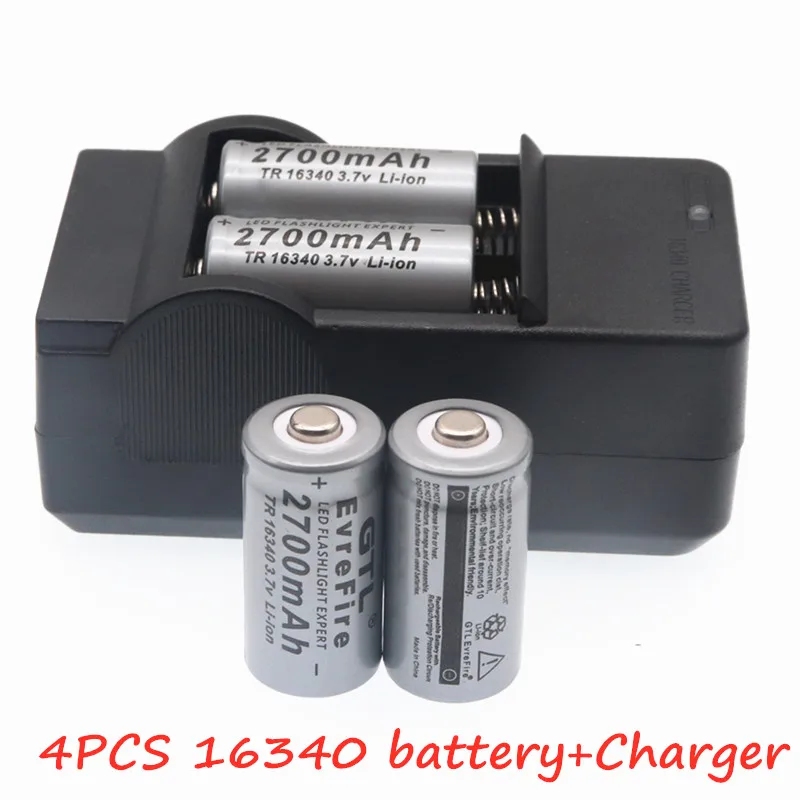 Синий Перезаряжаемый 3,7 V Li-Ion 16340 батареи CR123A аккумулятор для светодиодного фонарика путешествия зарядное устройство для 16340 CR123A батареи - Цвет: Синий