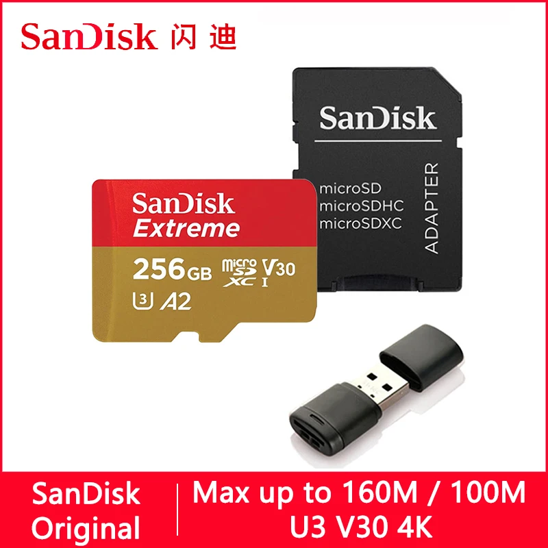SanDisk-carte Micro SD Extreme/Ultra, 32 go/64 go/128 go/256 go/400 go/128 go, U3, U1, TF, mémoire Flash, compatible 4K