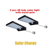 2/4pcs 3 Modes PIR Motion Sensor 48 LED Solar lamp Solar Rechargeable Energy Saving Security Lights Outdoor Waterproof Porch Gar