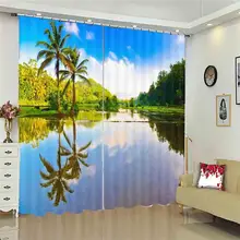 カスタム Cortinas Dormitorio 写真風景ブラックアウトリビングルームベッドルームコルティナはブラックアウト素朴なスタイルのホーム(China)