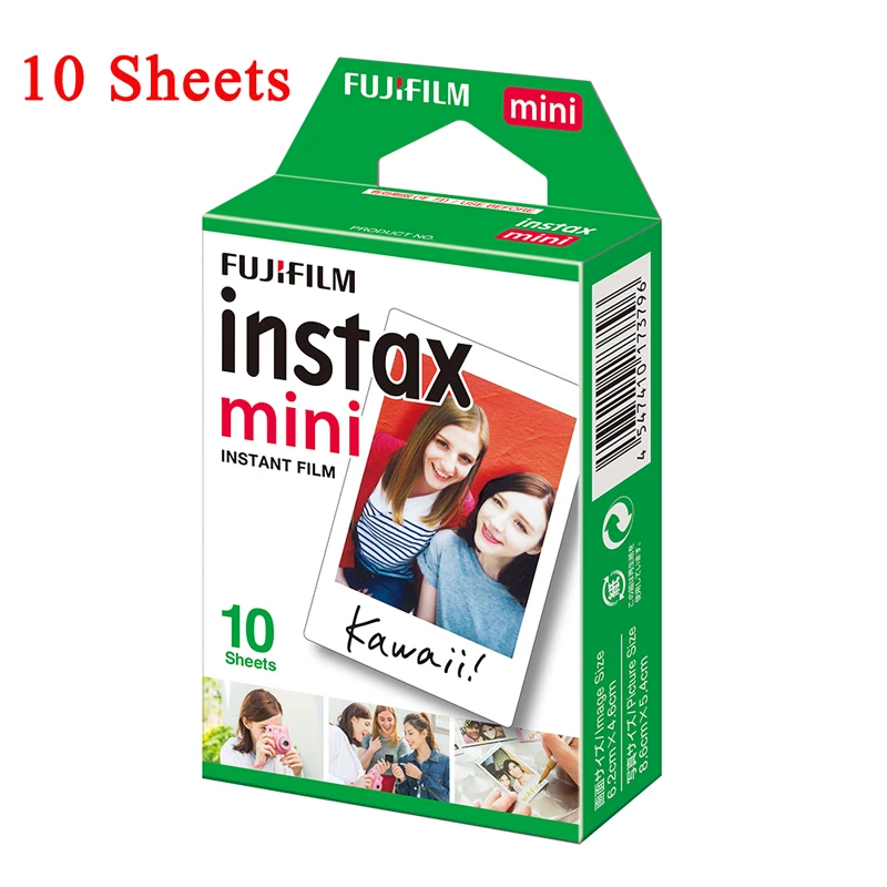 Белая пленка Fujifilm Instax Mini 10-200 листов для FUJI Instant Photo camera Mini 9 Mini 8 7s 70 90+ Бесплатный чехол для фотоальбома - Цвет: 10PCS