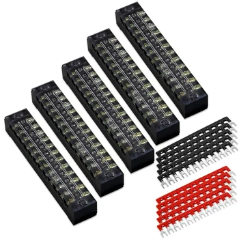 

5 Pcs12P Terminal Block, 10 Pcs12P Shorting Bar, TB1512 Flame Retardant Copper Terminal Short-Circuit Terminal