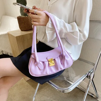 

Summer new 2020 new armpit bag net red ocean fold shoulder bag fashion lock French bag hand bag tote bags for women