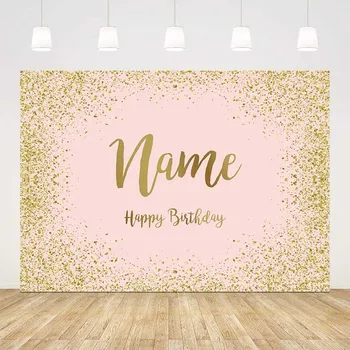 

Pink gold glitter birthday background happy birthday party backdrop glitter dots shiny birthday background for photo shoot