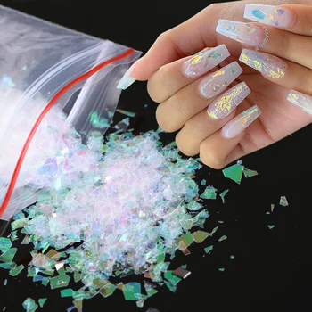 

10g Holographic AB Nail Glitter Flakes Shell Sparkly Sequins Irregular Paillette DIY Gel Polish Manicure Nail Art Decorations