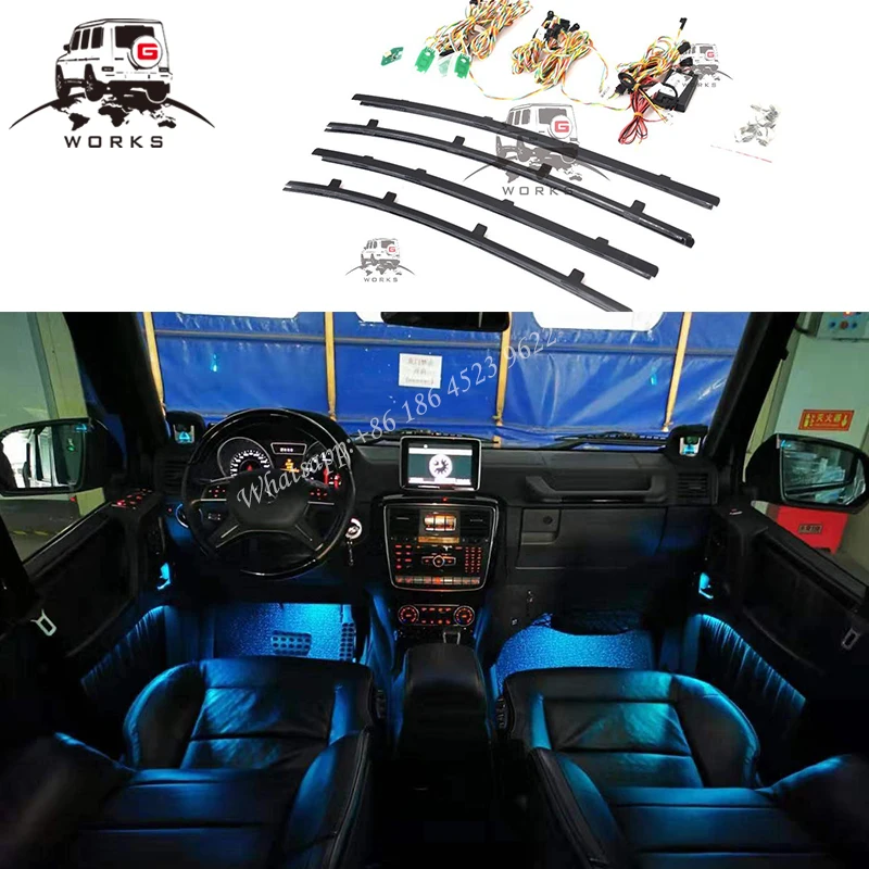 Дверная панель атмосферная лампа для w463 g wagon g500 g63 g65 g550 g350 12 цветов interier светильник led