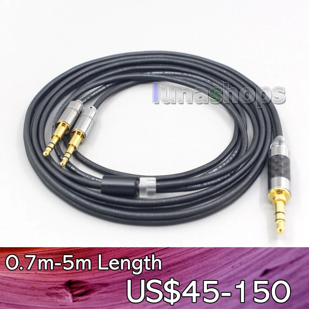 LN007130 6.5mm XLR Black 99% Pure PCOCC Earphone Cable For Nighthawk Monoprice M650 Monolith M1060 M1060C M565