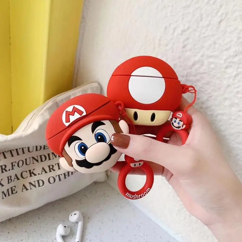 1 шт. высококачественный чехол для наушников Super Mario Bros Airpods мультяшный наушник брелок аксессуары игрушечные фигурки героев подарок
