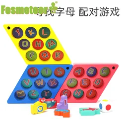 Fosmeteor juego divertido de pesca en madera 3D, rompecabezas magnético, juguetes educativos para niños, regalos para bebés, pesca magnética