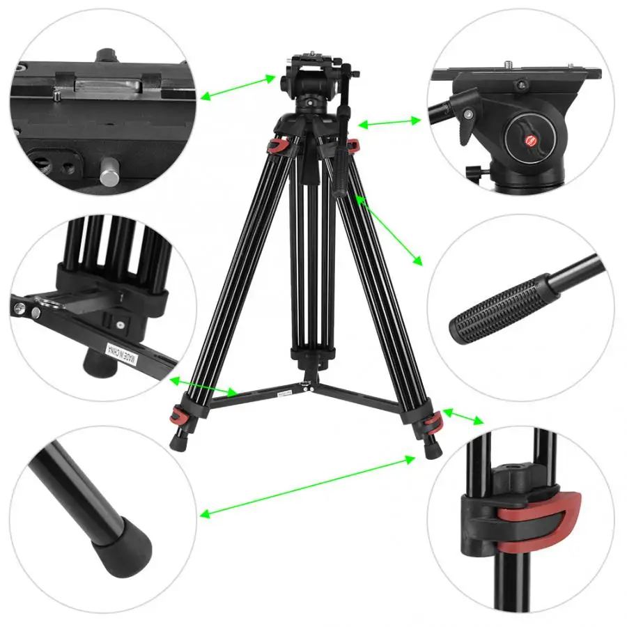 XTK-8018 Штатив для профессиональной фотосъемки DV видео камеры 360 панорамный гидравлический штатив с шаровой головкой 1,8 м