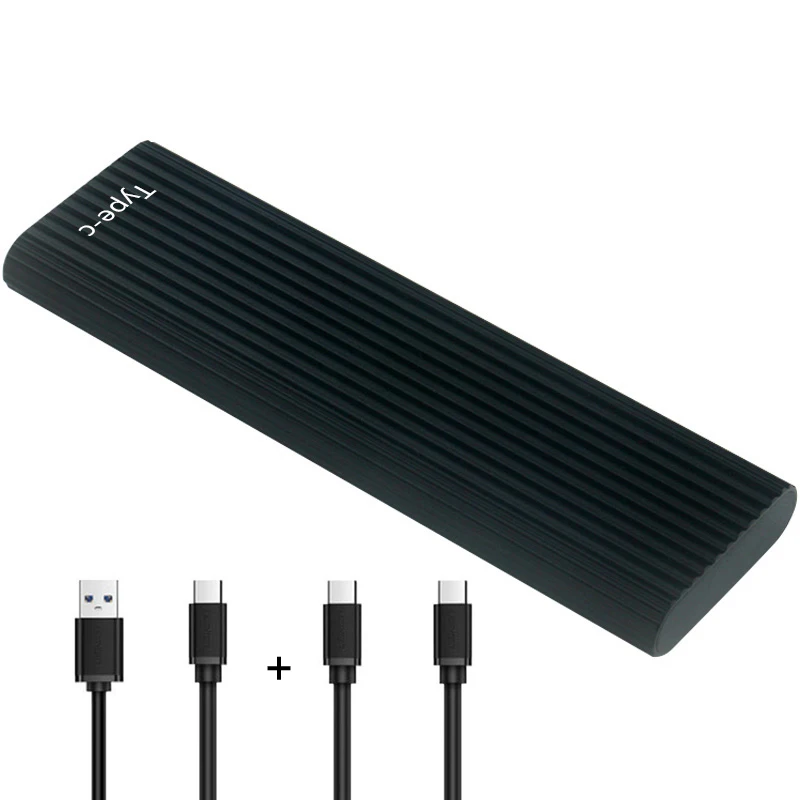 BTBcoin M2 SSD чехол NVME SSD корпус M.2 для usb type C Алюминиевый жесткий диск Корпус для NVME PCIE M ключ SSD диск NVME SSD коробка - Цвет: Black 2 Cables