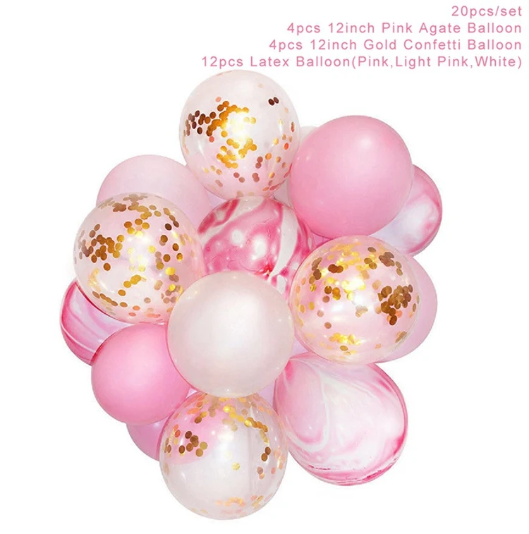 Balloon pink 20pcs PATIMATE 3-й день рождения воздушные шары для украшения вечеринок 3 лет синий Мальчик номер воздушный шар из фольги Гелиевый шар вечерние принадлежности розовый девочка - Цвет: Balloon pink 20pcs