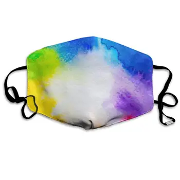 

Mouth Mask Abstract Hand Painted Watercolor Earloop Face Mask - Adjustable Elastic Band for Camping Painting, Anti Smog