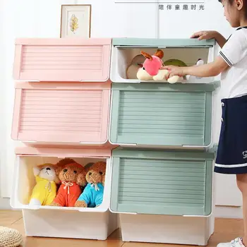 

Children's Toy Receiving Box Large Capacity Front Open Refinement Box Combination Plastic Side Open Snack Receiving Box