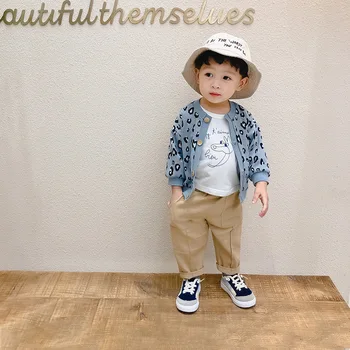 

Baby Tracksuit Children's Clothing 2020 New Boy Spring and Autumn New Three-Piece Baby Boy Clothing Fashion Cool Leopard Suit