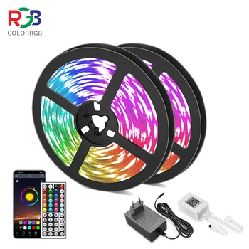 

15M LED 5050 RGB Strip Light APP Control Color Changing LED SMD 5050 RGB Light Strips with RF Remote For for Rooms, Party,