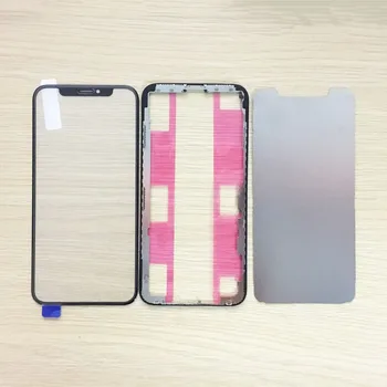 

10pcs/lot Front Outer Glass with OCA+Frame Bezel with Sticker+Metal sheets for iPhone X XR XS XS MAX Replacement Repair Parts