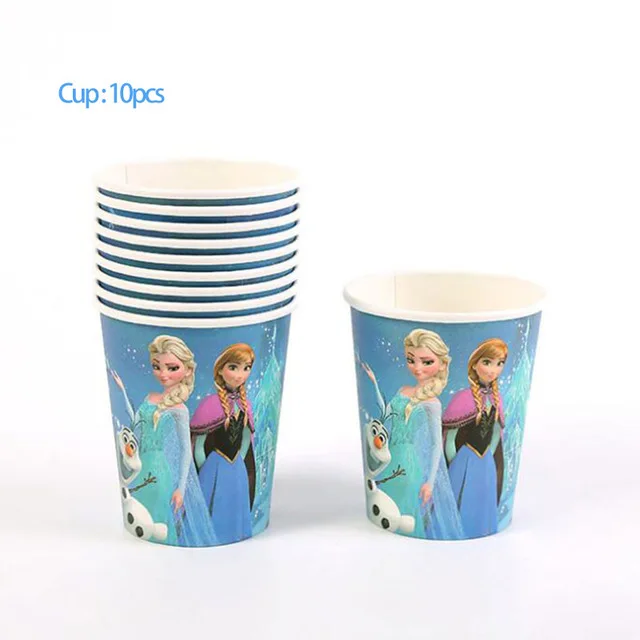 Disney Frozen Anna Elsa Princess Themes Disposable Tableware  Plates Cups Kids Birthday Party Decoration Baby Shower Supplies 