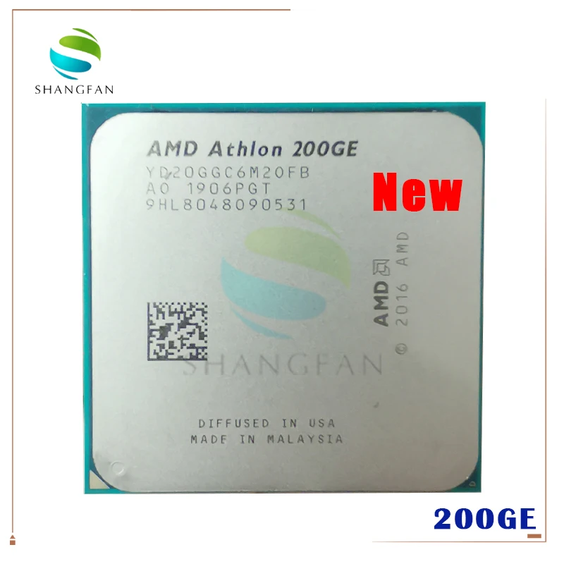 Новый процессор AMD Athlon 200GE X2 3 2 ГГц двухъядерный четырехпоточный YD200GC6M2OFB разъем AM4