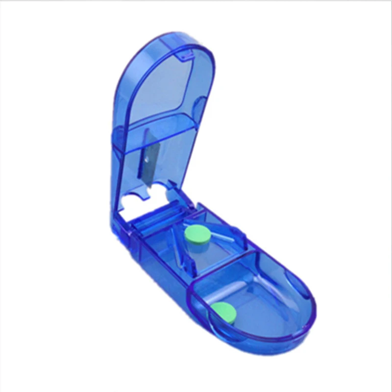 

1pc Plastic Rectangular Cut Medicine Divider Splitter Three Color Selection Ps Covered Health Care Household Items