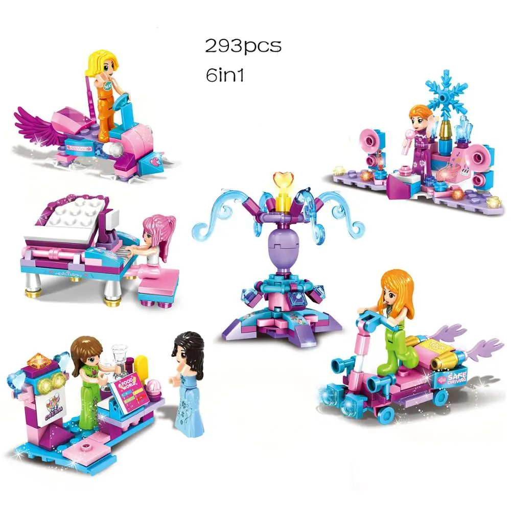 

Amusement Park Building Blocks seesaw swing Model Bricks Compatible City Friends Series Bricks Toys For Kids gift Disney Frozen