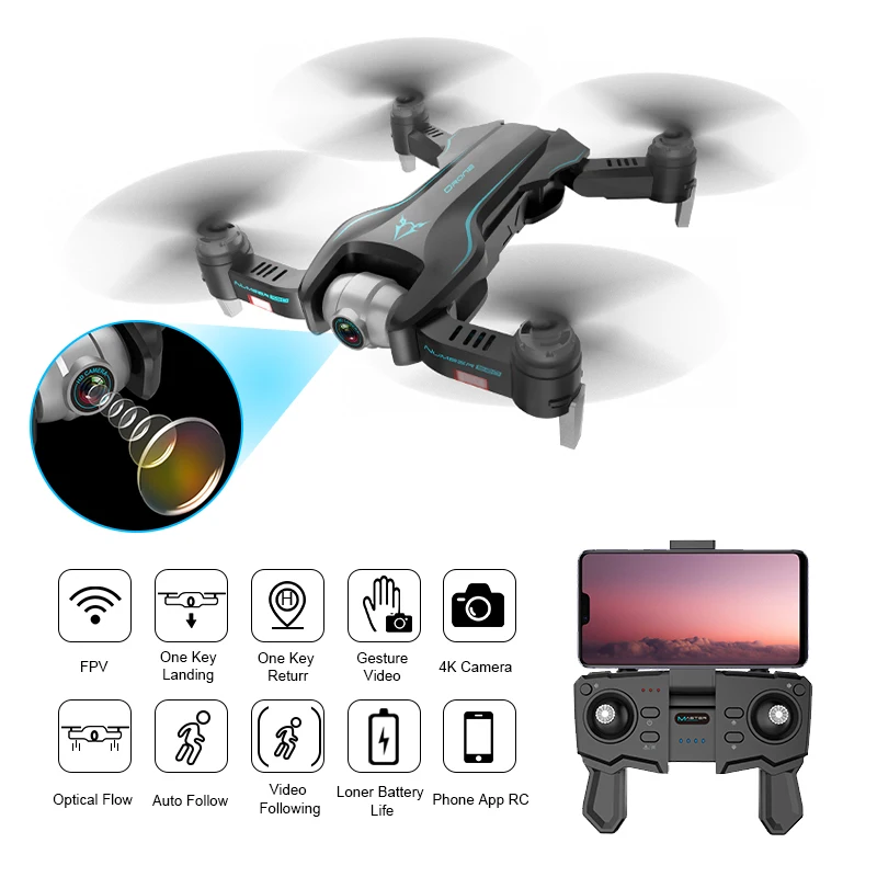 

Presale FUNSKY S20 WIFI FPV RC Drone Quadcopter With 4K/1080P HD Camera 18 Mins Flight Time Auto Follow Intelligent Foldable